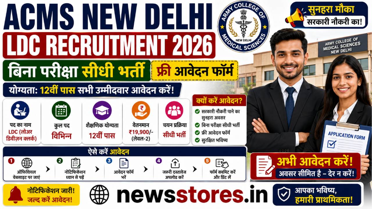 ACMS New Delhi LDC Recruitment 2026