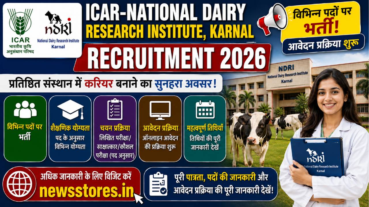 ICAR-National Dairy Research Institute Karnal Recruitment 2026