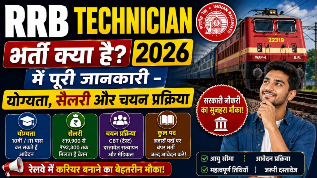 RRB Technician Bharti Kya Hai? 2026 में पूरी जानकारी – योग्यता, सैलरी और चयन प्रक्रिया
